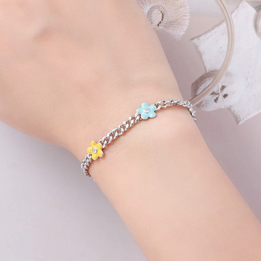 CYCUFF Blumenarmband, 925 Silber, Brillant, Zirkonia, Damen - Bild 1