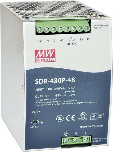 MEAN WELL Netzteil SDR-480P-48 Stromversorgung 480W Silber - Bild 1