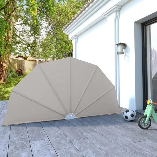 Furnicato Faltbarer Terrassen-Seitenfächer aus Polyester und Stahl in Beige, Breite: 160 cm, Höhe: 130 cm - Bild 1