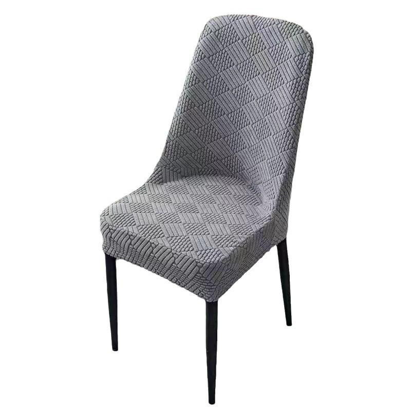 Yiran Furniture Elastischer Esszimmerstuhlbezug aus Jacquard-Samt in Grau, Universal Sitzbezug für Hocker, Breite: 40 cm - Bild 2