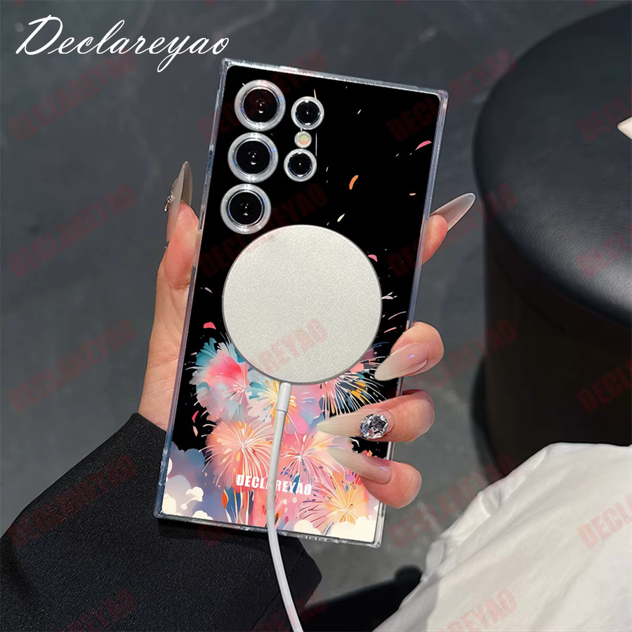 Personalisierte MagSafe Schutzhülle von DECLAREYAO für Samsung Galaxy S25 Edge S24 Ultra S23 FE S22 Plus S21 5G in Transparent und Multicolour mit DIY-Fotooption - Bild 3