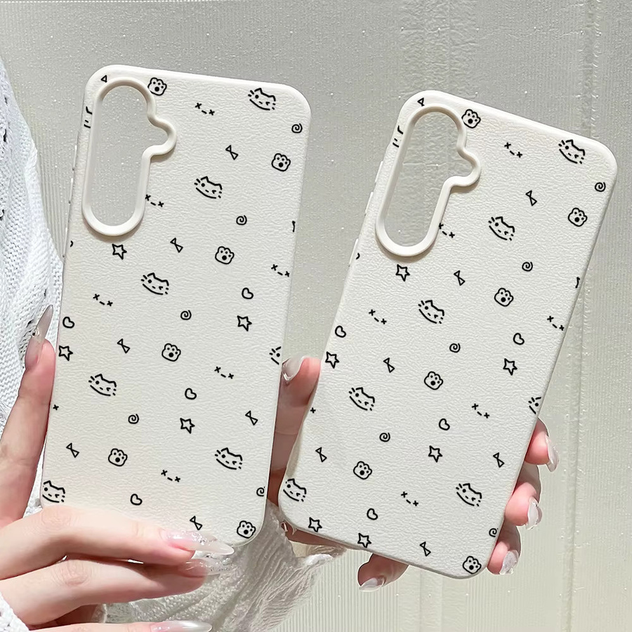 AKABEILA Handyhülle mit Cartoon-Katzen-Design für Samsung Galaxy S25 Ultra S24 FE S23 A56 5G A55 A36 A53 A35 A34 A17 A16 A07 A06 A05S A26 in Schwarz aus weichem Silikon - Bild 3