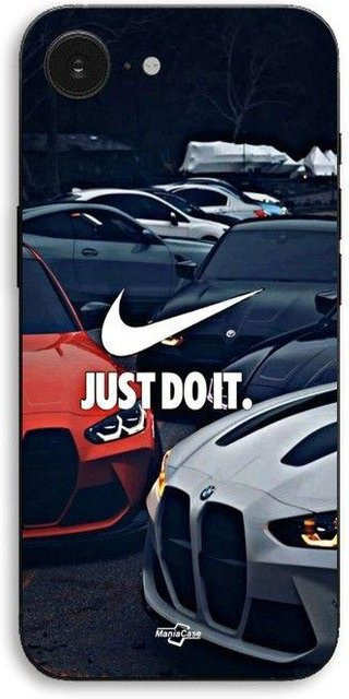 Handyhülle MANIACASE für iPhone 17e in Schwarz mit BMW M und Nike Just Do It Motiv aus TPU-Silikon - Bild 1