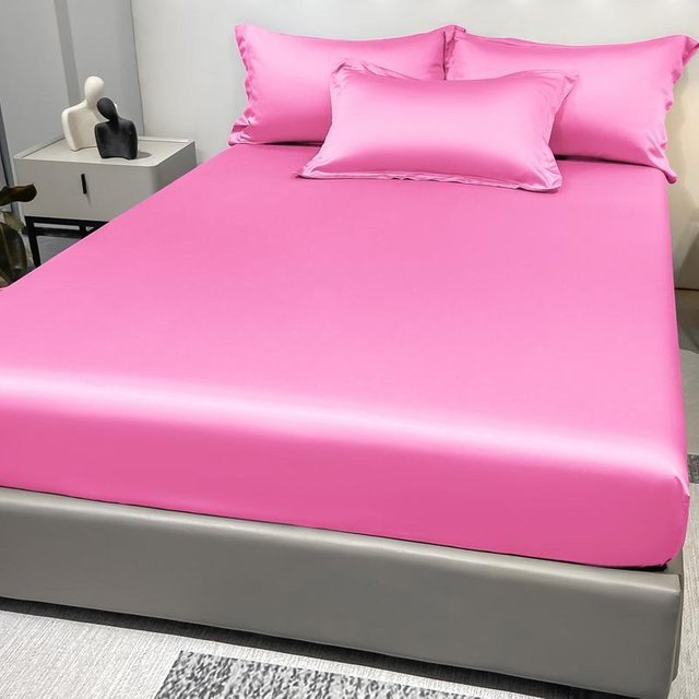 Moderne Satin Spannbettlaken aus Eis-Seide von Your Warm Home in Hellrosa, Breite: 71 cm, Länge: 132 cm - Bild 1
