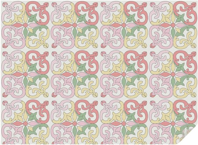 Tulup Fensterfolie Blumenschmuck Sichtschutz Milchglasoptik Rot B: 200 cm, H: 146 cm - Bild 1