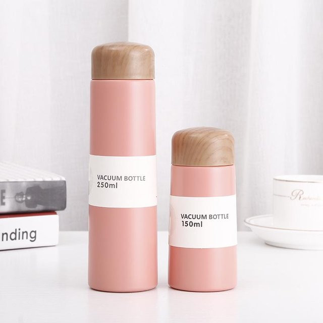 Yiran Furniture Thermosbecher im japanischen Harajuku-Stil, tragbare Mini-Trinkflasche für unterwegs, Pink, 150 ml - Bild 1