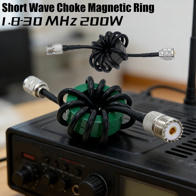 APWIKOGER Kurzwellen-Drosselspule Magnetring 1,8-30 MHz für Hochfrequenz-Radiotests, Schwarz - Bild 1