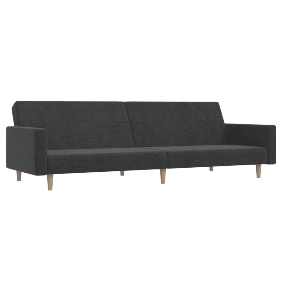 vidaXL Schlafsofa 2-Sitzer Click-Clack in Dunkelgrau aus Stoff mit Massivholzrahmen - Bild 2
