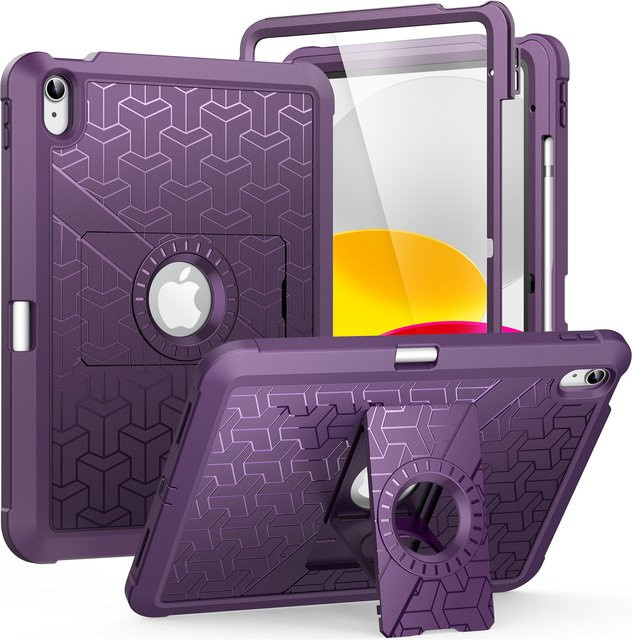 MoKo Schutzhülle für iPad 11. und 10. Generation, robuste stoßfeste Doppelschicht-Schutzhülle in Blau und Lila - Bild 1