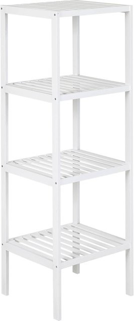 Axentia Bambusregal in Weiß, moderner Stil, B/H/T: 36 x 114 x 36 cm - Bild 1