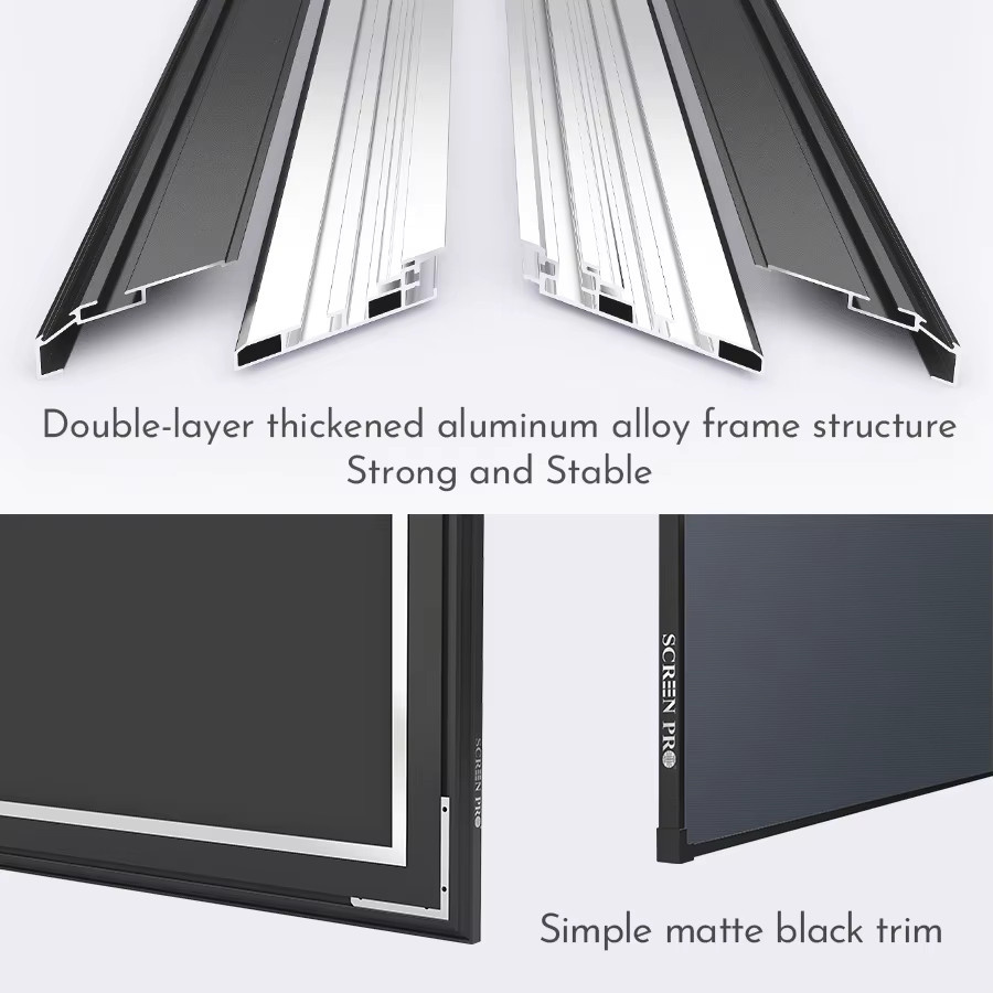 SCREENPRO ALR Black Diamond Leinwand mit Festrahmen, 16:9 Breitbild, Farbe: Schwarz - Bild 3