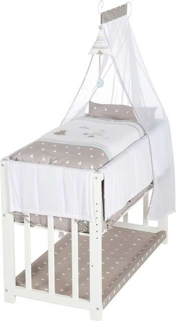 Roba Stubenbett 4 in 1 Indibär aus Massivholz in Weiß, B/T/H: 145 x 95 x 76 cm - Bild 1