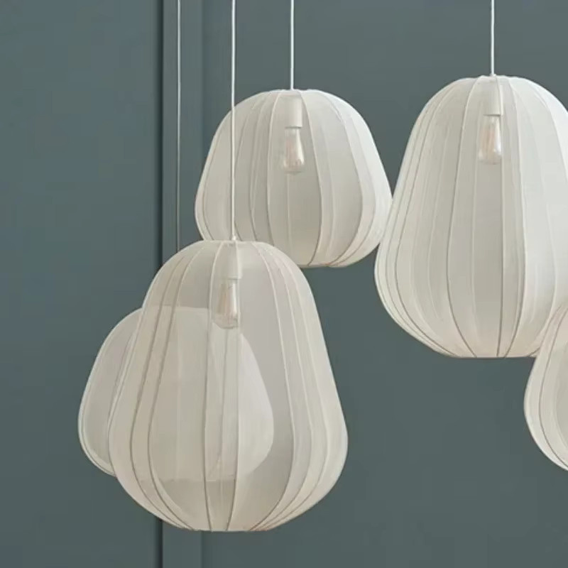 Winfordo Skandinavische Pendelleuchte in Weiß mit Seidenlaternen-Design für Wohnzimmer, Schlafzimmer und Esszimmer - Bild 1