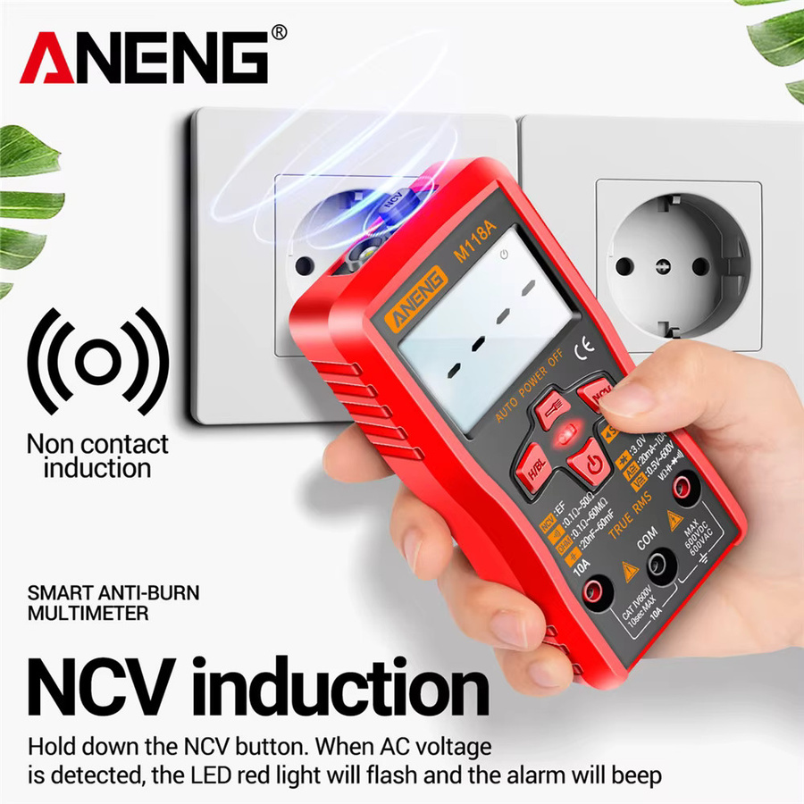 ANENG M118A Mini-Digitalmultimeter in Rot mit 6000 Zählungen TRMS als Voltmeter, Amperemeter, Ohmmeter und Kapazitätsmesser für deine DIY-Elektrikreparaturen - Bild 4
