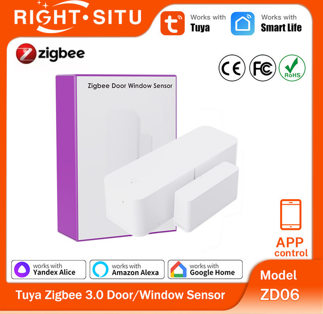 Tuya Zigbee 3.0 Tür- und Fenstersensor in Weiß für SmartLife, Alexa und Zigbee2MQTT - Bild 1