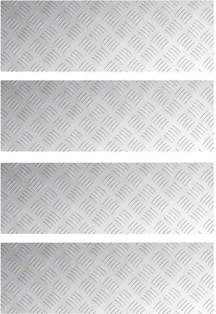 vidaXL Treppenkantenprofil Rautenscheiben aus Aluminium in Silber, 4 Stück, B: 75 cm, H: 25 cm - Bild 1