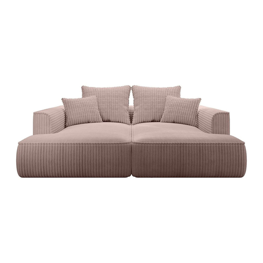 Vente-unique Sofa Pineta in Rosa mit Cord-Bezug, Breite: 230 cm - Bild 2