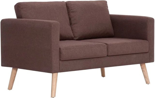 vidaXL 2-Sitzer-Sofa aus Stoff in Braun mit Holzrahmen B/T/H: 116 x 73 x 70 cm - Bild 1