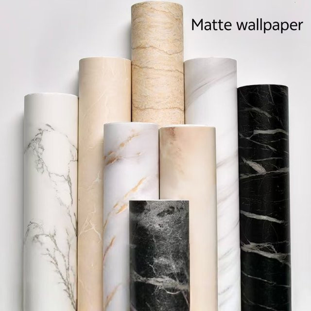 Selbstklebende KADUO Kontaktfolie in Weiß mit matter Marmorimitation aus wasserfestem und ölbeständigem PVC für Küchenschränke und Möbel - Bild 1