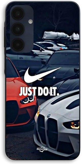 Maniacase Schutzhülle für Samsung Galaxy A16 in Schwarz mit BMW M und Nike Just Do It Design - Bild 1