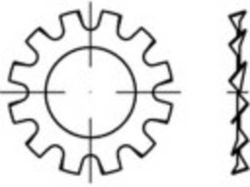 TOOLCRAFT 138324 Zahnscheibe aus Federstahl mit 13 mm Innendurchmesser, 100 Stück - Bild 1