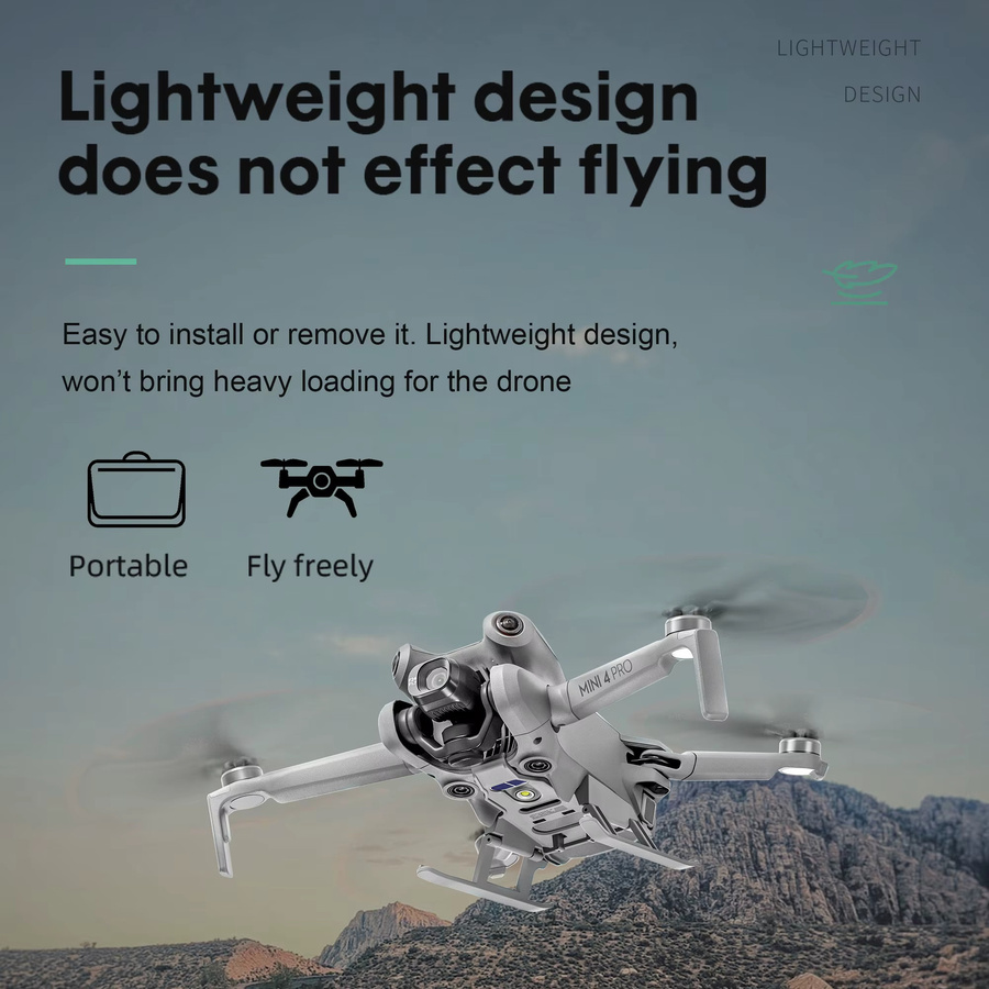 STARTRC Erhöhtes Klappstativ Fahrwerk für DJI Mini4 Pro als Anti-Fall-Puffer Trainingsrahmen in Grau - Bild 3