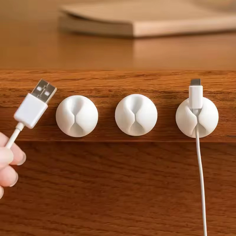 Runder Kabelclip-Organizer aus Kunststoff für Ladegeräte und Kabel zur Schreibtisch-Kabelmanagement-Organisation - Bild 3