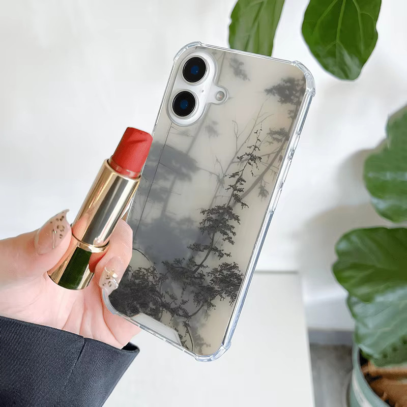 Transparente Handyhülle mit Bergmuster für iPhone 17 16 15 14 13 12 11 Pro Max Plus, sturzsicher und stoßfest - Bild 3