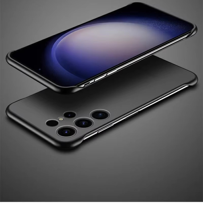 Samsung Handyhülle Slim Rahmenlos Matt aus hartem PC mit Ringabdeckung für Galaxy S25 Ultra, S25 Plus und S24 FE in Transparent oder Blau - Bild 4