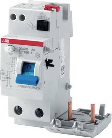 ABB DDA202 A-63/0,03 FI-Block RCD 2-polig 63A 0,03A 230V in Weiß - Bild 1