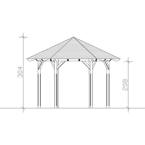 Skan Holz Pavillon Colmar 2 aus Douglasie mit Zeltdach in Nussbraun B/T/H: 420 x 364 x 304 cm - Bild 3