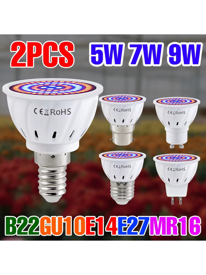 CanLing 2er Set LED Pflanzenlampe E27 9W in Weiß zur Beleuchtung von Sukkulenten und Moos - Bild 4