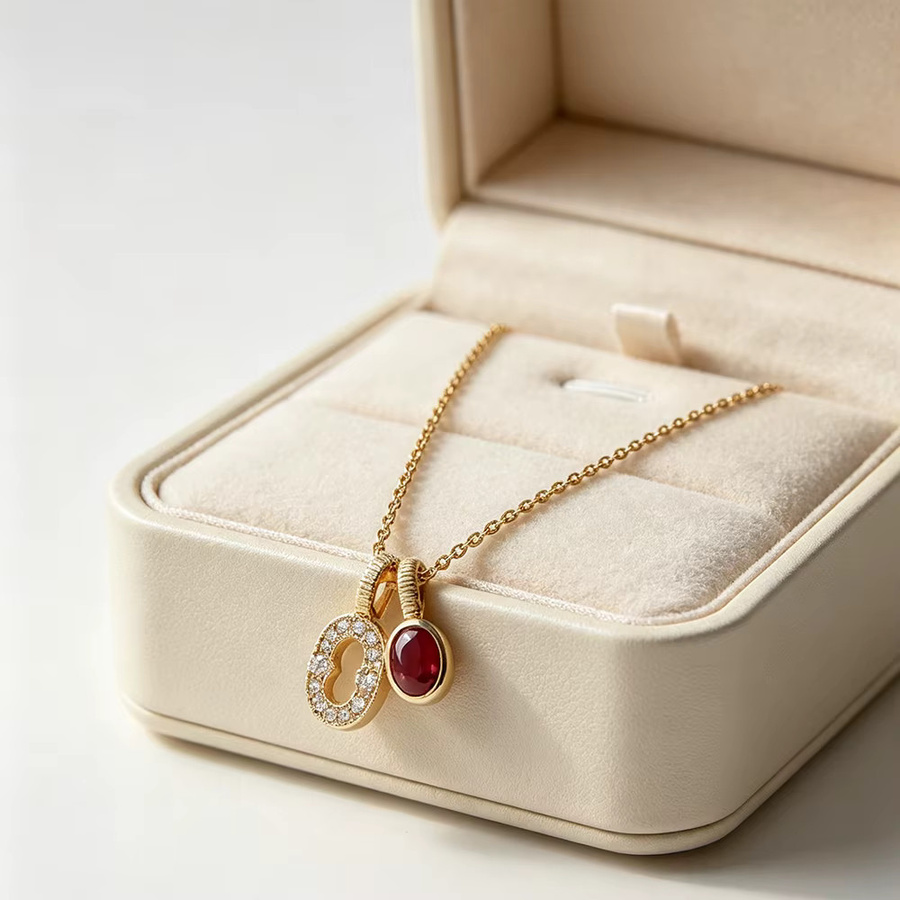 Erpels Halskette, Roter Zirkonia, Damen - Bild 2