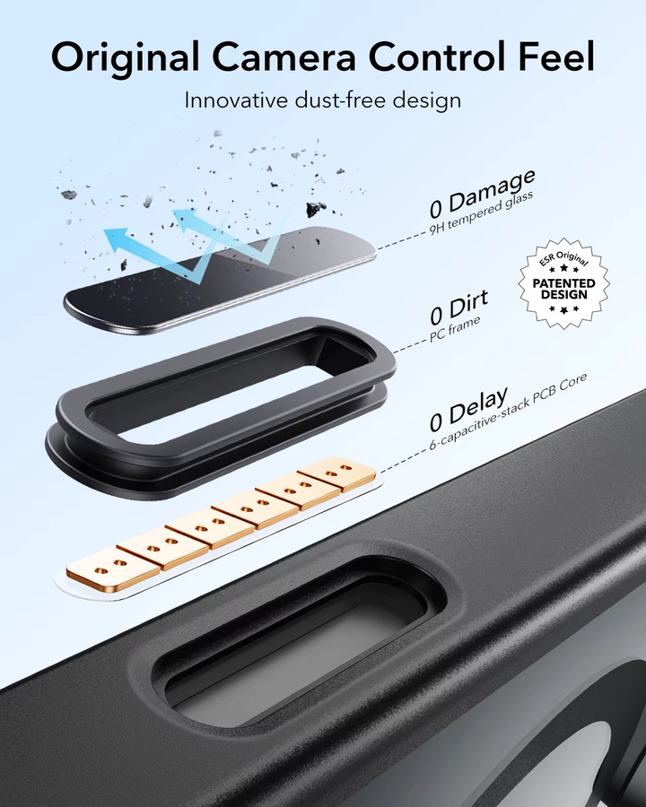 ESR MagSafe Handyhülle mit Standfunktion für iPhone 17, iPhone 16 Pro Max und 17 Air, kompatibel mit der Kamera-Steuertaste, transparent oder schwarz - Bild 3