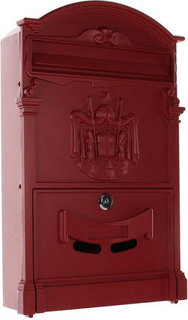 Rottner Briefkasten Teramo aus Aluminium in Rot, B: 26 cm, H: 41 cm - Bild 1