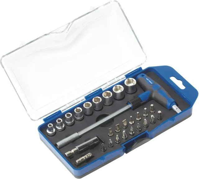 LUX-TOOLS T-Griff Steckschlüssel Classic, 28-teilig, Blau - Bild 1