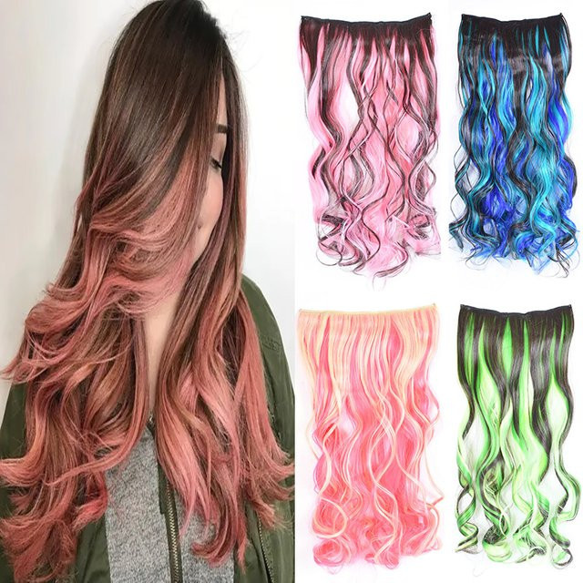 Jeedou Clip-in-Haarverlängerung, gewellt, dunkelbraun, 5 Clips - Bild 1