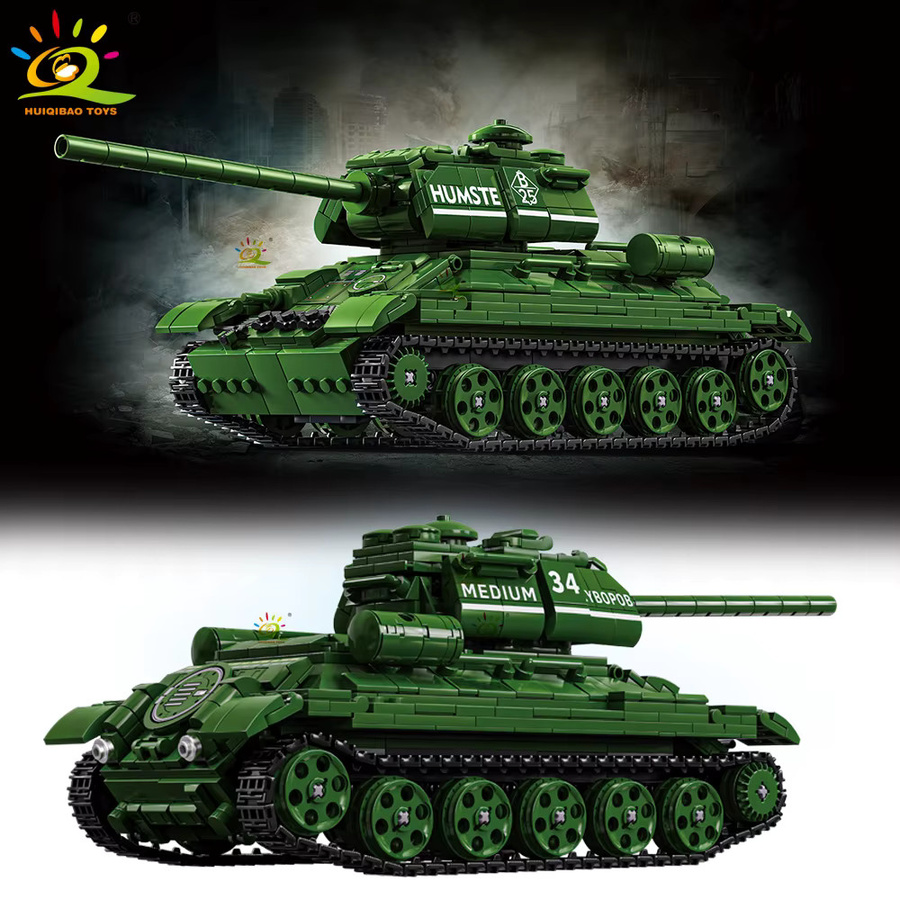 HUIQIBAO Militär T-34 Panzer Bausteine-Set für Kinder als Konstruktionsspielzeug aus Kunststoff - Bild 3