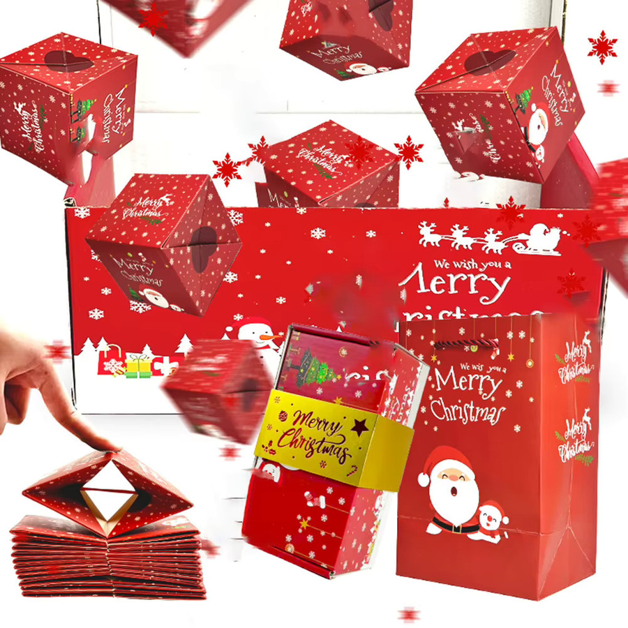 MEROCA Überraschungsbox mit Konfetti aus Pappe in Rot für Geburtstage, Hochzeiten und Jubiläen - Bild 3