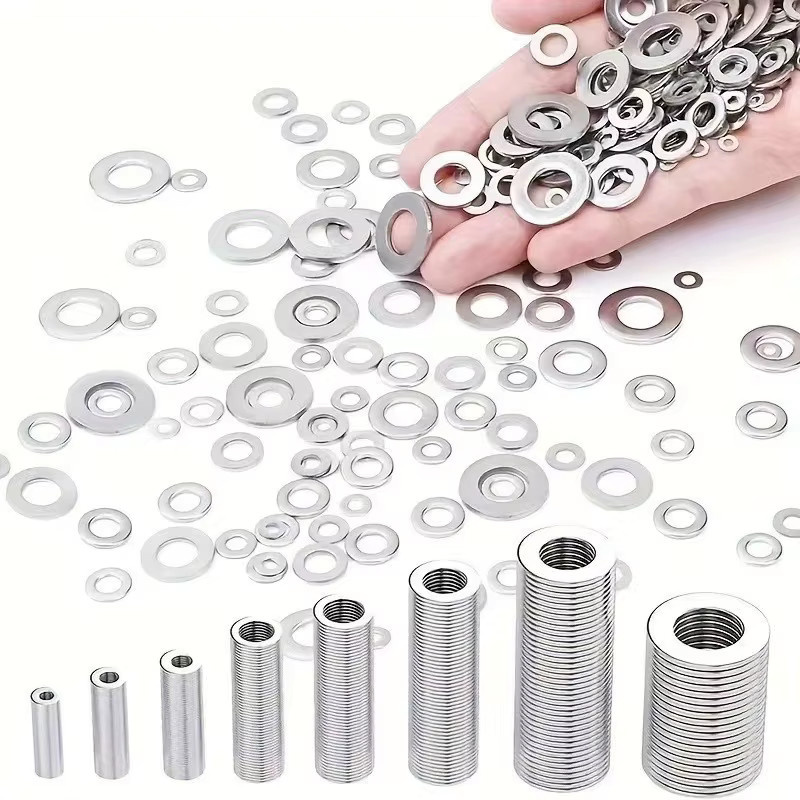 400 Stück flache Unterlegscheiben-Dichtungskombination in Silber, Anti-Rutsch-Dichtungsscheiben M2 bis M12 - Bild 2