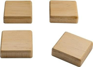 4 SIGEL Magnete in Braun und Beige mit Holzoptik, B/T/H: 3,3 x 3,3 x 0,9 cm - Bild 1