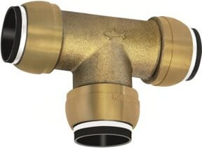 Riegler T-Verbinder Sharkbite aus Messing in Gold für Rohr-Außen-Ø 54 mm - Bild 1