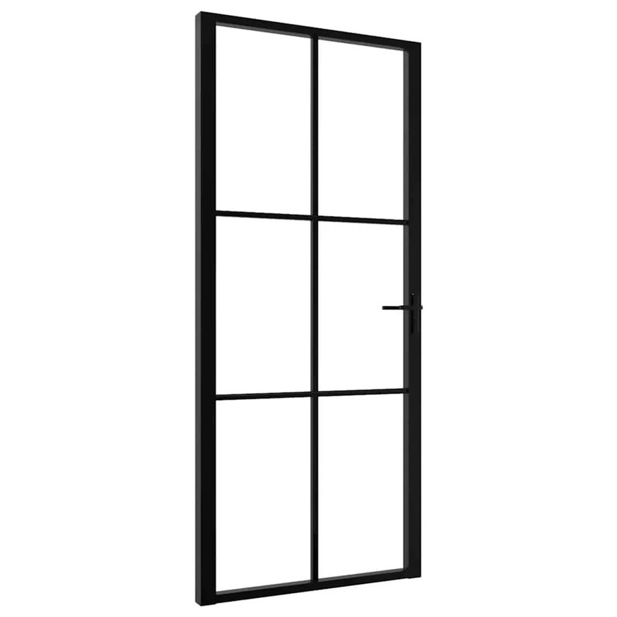 vidaXL Innentür aus ESG-Glas und Aluminium in Schwarz, B/H: 93 x 201,5 cm - Bild 2