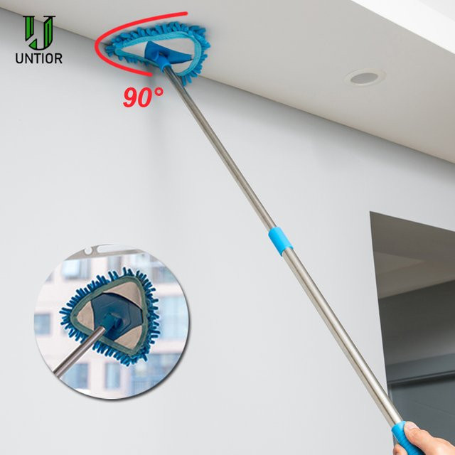 Untior Fensterreinigungsmop mit Teleskopstange in Blau für Glas und Boden - Bild 1