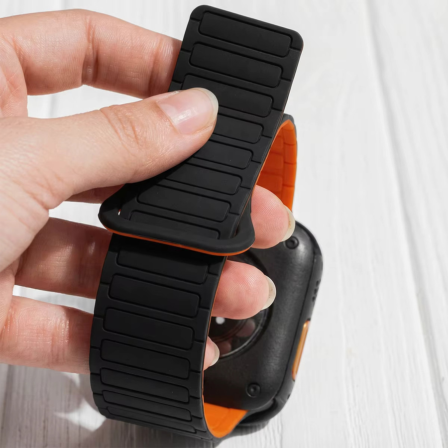 OAKCHARM Magnetarmband mit vollständiger Abdeckung für Apple Watch Serie 11 10 9 8 7 6 SE in Schwarz - Bild 2