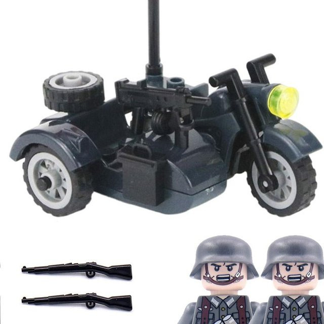 Yiran toy MOC WK2 Deutschland Militär Armee Motorrad, Bausteine, Fahrzeuge, ab 14 Jahren - Bild 1