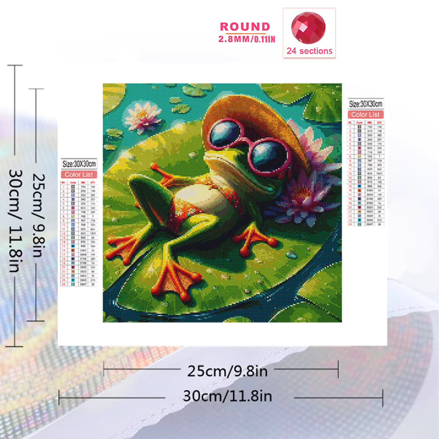 EverShine DIY Diamant-Stickerei Frosch Tier, Diamantmalerei Cartoon-Set, Kunst-Mosaik - Bild 2