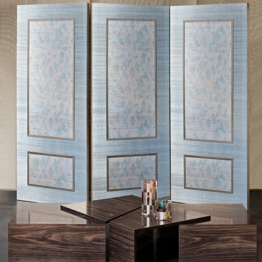 Armani Casa Wallpaper Excelsior 9712 Tapete in Blau mit geometrischem Abstract-Muster aus Vlies und Textil - Bild 1