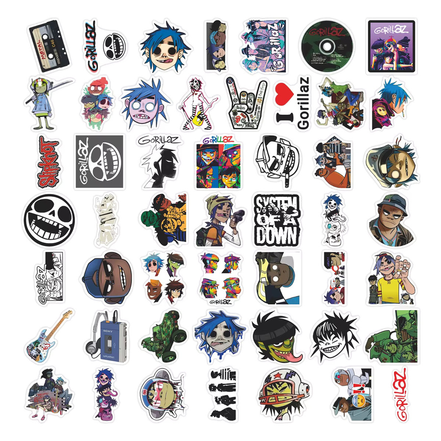 GOGOTU Gorillaz Band Aufkleber, 50-teiliges Set, multicolour - Bild 2