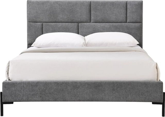 Vente-unique Bettrahmen Noulavo in Grau mit Stoffbezug, B/T/H: 160 x 200 x 116 cm - Bild 1